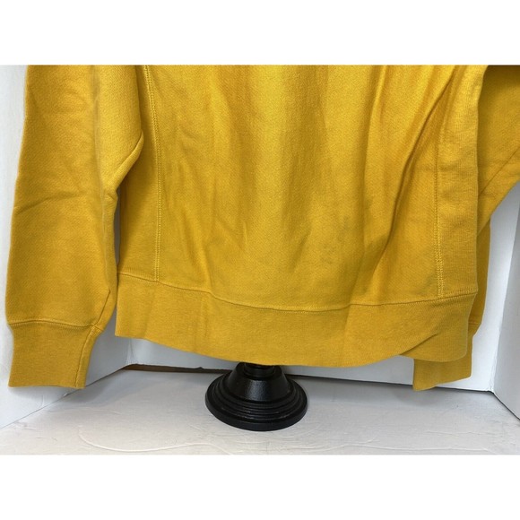 Champion Reverse Weave Sweatshirt Crew Mens S Yellow Gold Embroidered Blue Logo - Picture 10 of 16
